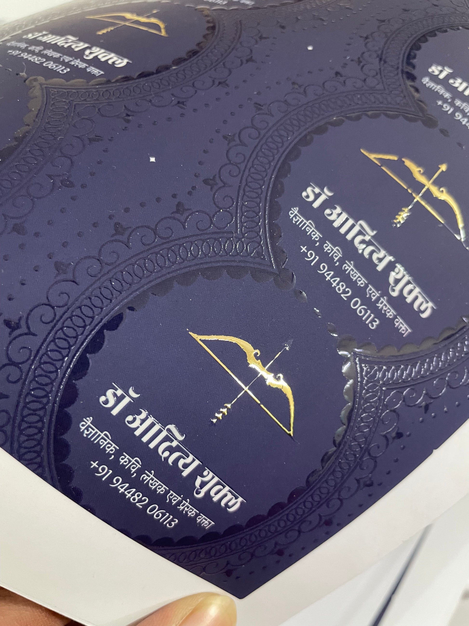 Luxury Business Cards โ Velvet Touch with Gold or Silver Foil