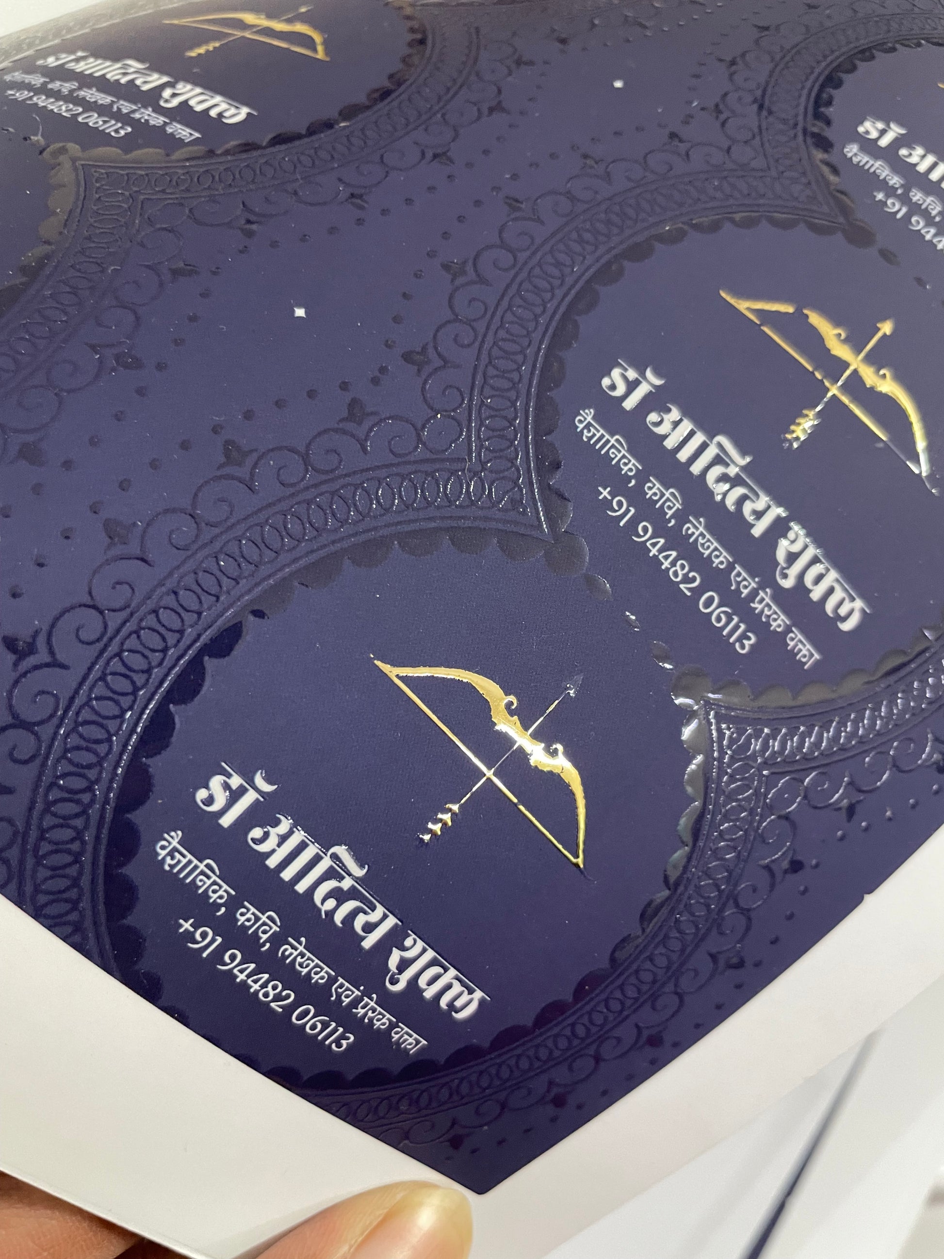 Luxury Business Cards โ Velvet Touch with Gold or Silver Foil