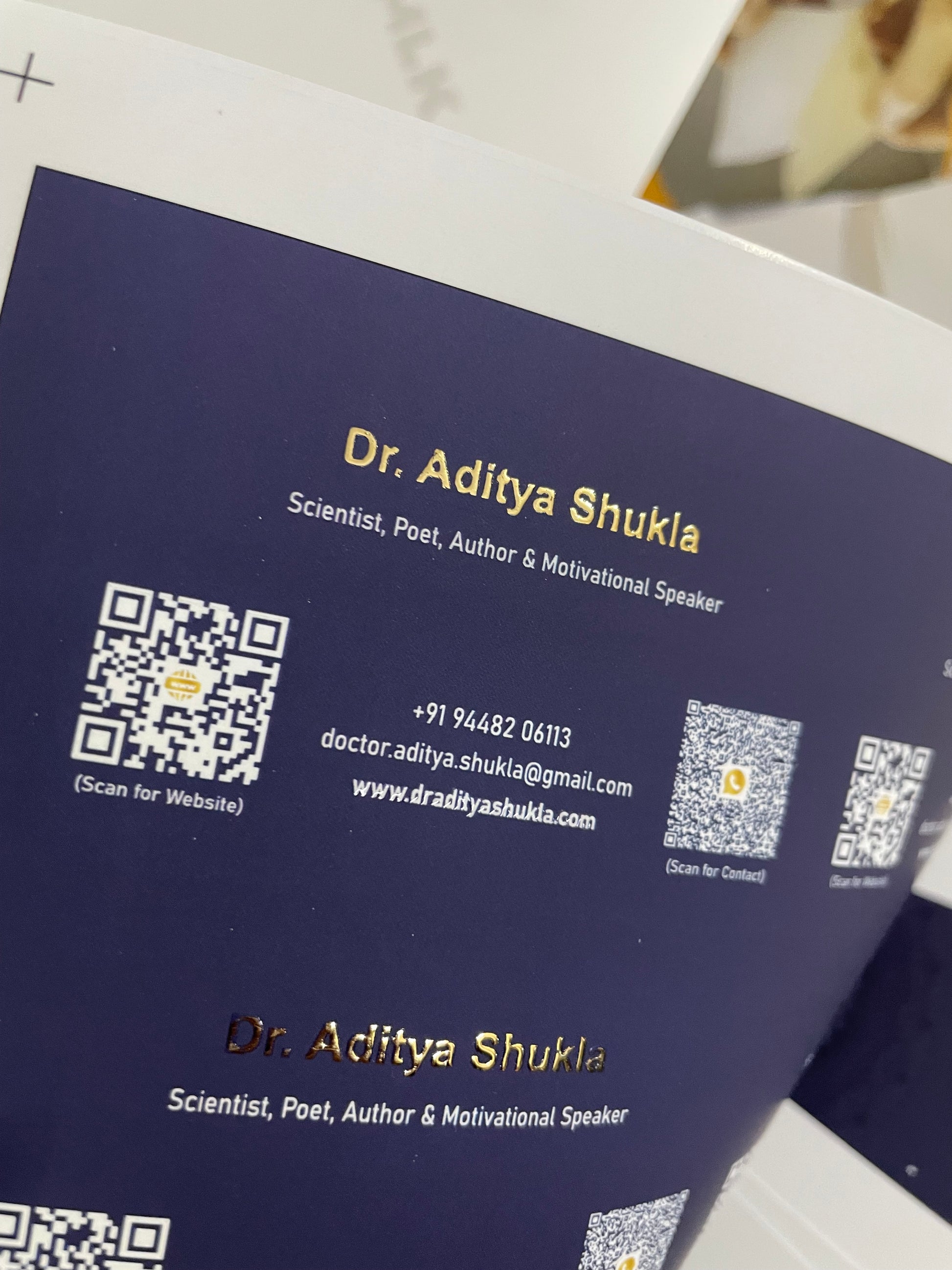 Luxury Business Cards โ Velvet Touch with Gold or Silver Foil