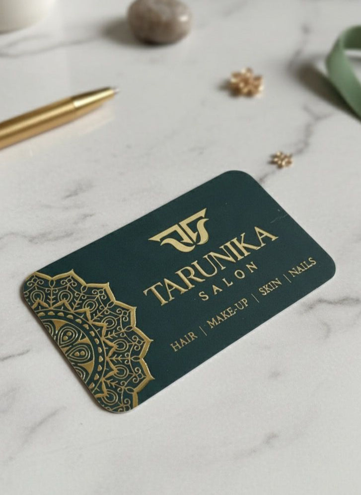 Luxury Business Cards โ Velvet Touch with Gold or Silver Foil